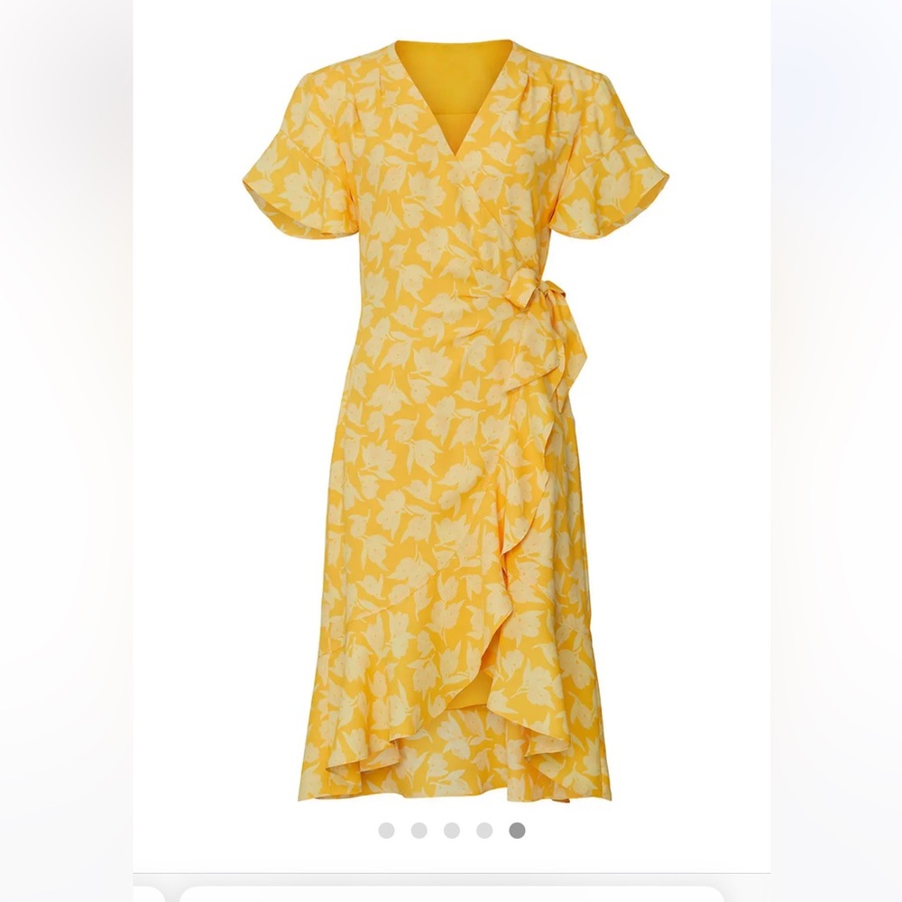 Contemporary Designers Yellow Floral Dress